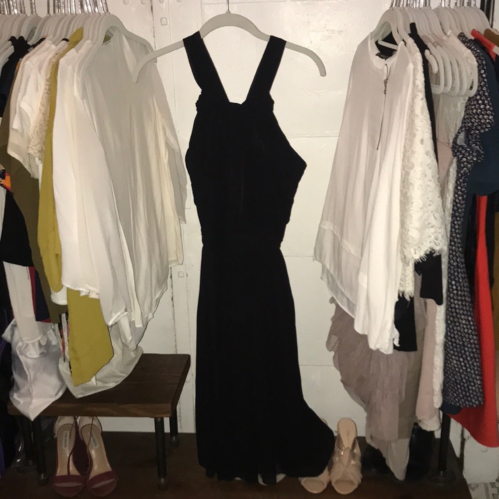 Black Zara Basic Chiffon Dress
